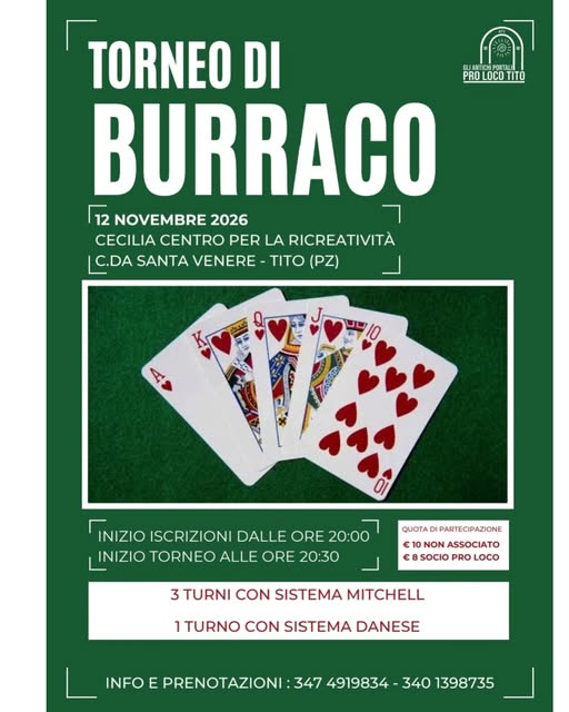Locandina di Torneo di Burraco