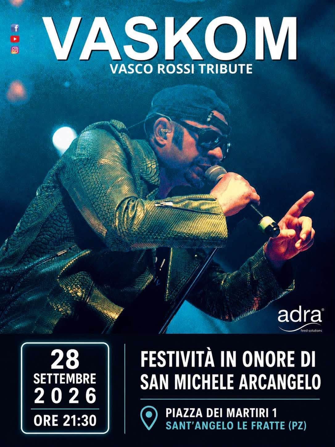 Locandina di VASCOM – Vasco Rossi Tribute – Festività in onore di San Michele Arcangelo