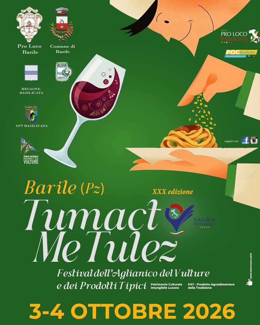 Locandina di Tumact Me Tulez - Festival dell’Aglianico del Vulture e dei Prodotti Tipici