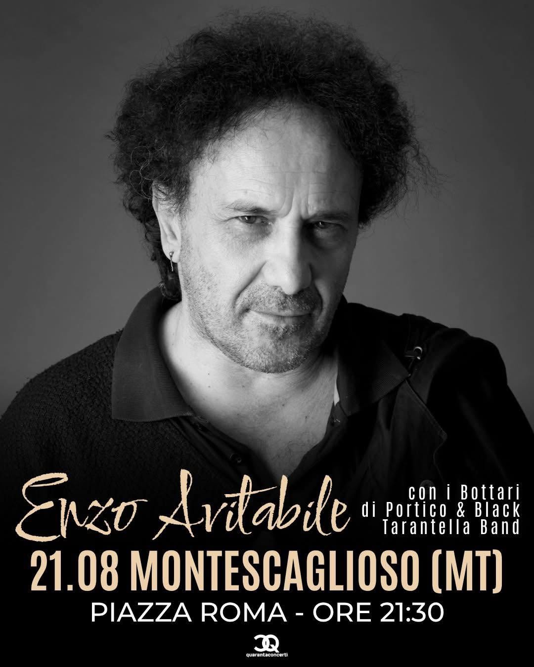 Locandina di Enzo Avitabile con i Bottari di Portico & Black Tarantella Band